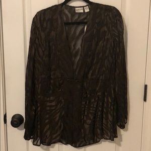 Sheer tie-front cardigan